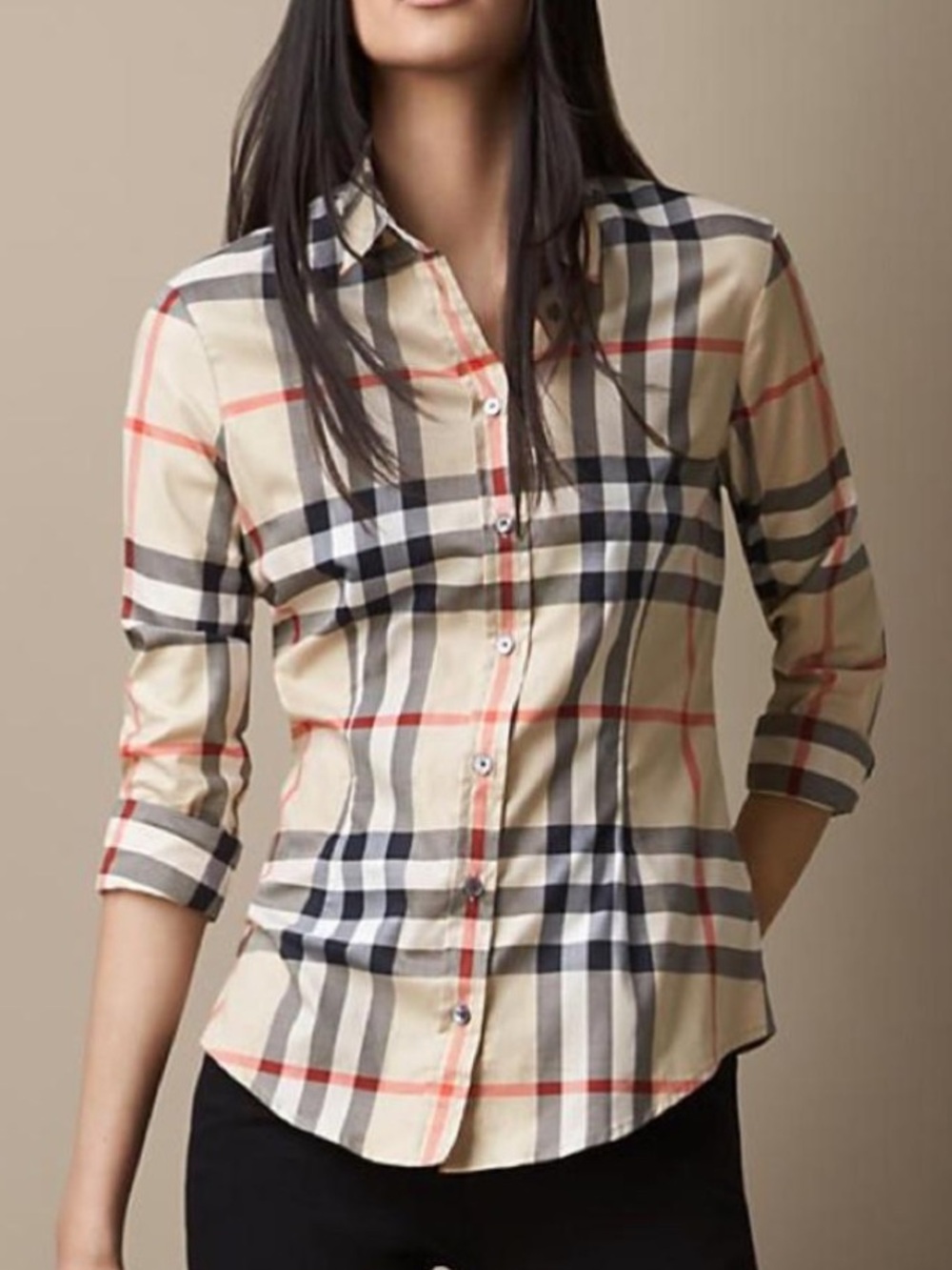 Burberry Plaid Check Button Down Shirt